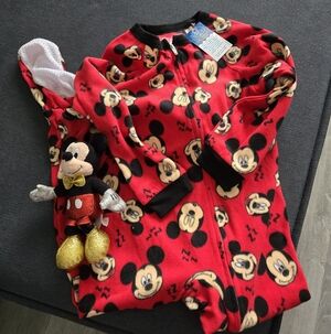 Red Mickey Mouse Kids Onesie & Doll